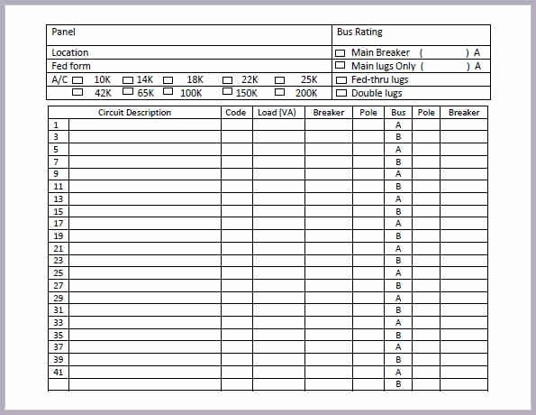 Circuit Breaker Panel Label Template Freeware Unique Panel Schedule Template – Gseokbinder Intended for