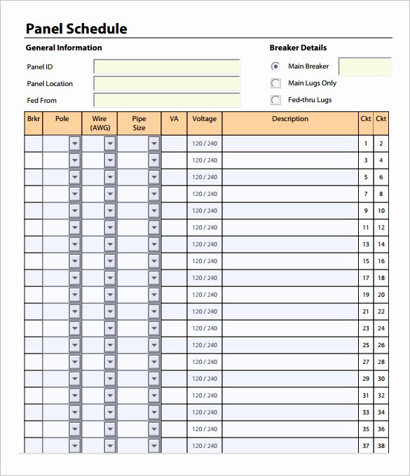 Circuit Breaker Panel Label Template Fresh Electrical Panel Label Template Excel