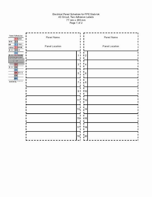 Circuit Breaker Panel Label Template Unique Emath