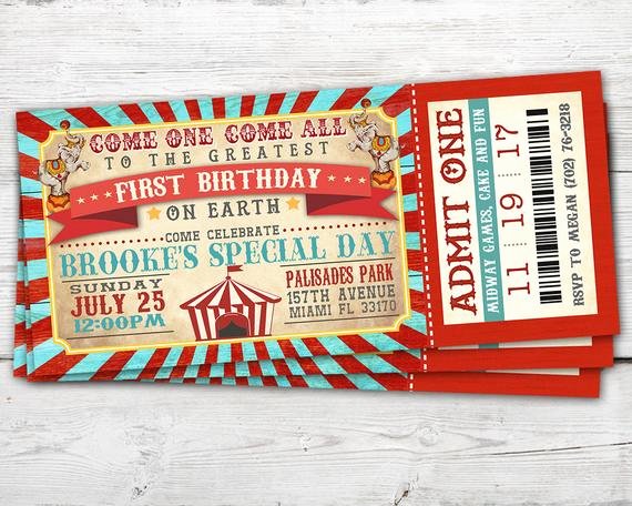 Circus Ticket Invitation Awesome Circus Ticket Invitation Vintage Circus Invitation