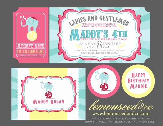 Circus Ticket Invitation Awesome Items Similar to Printable Diy Circus Birthday Circus