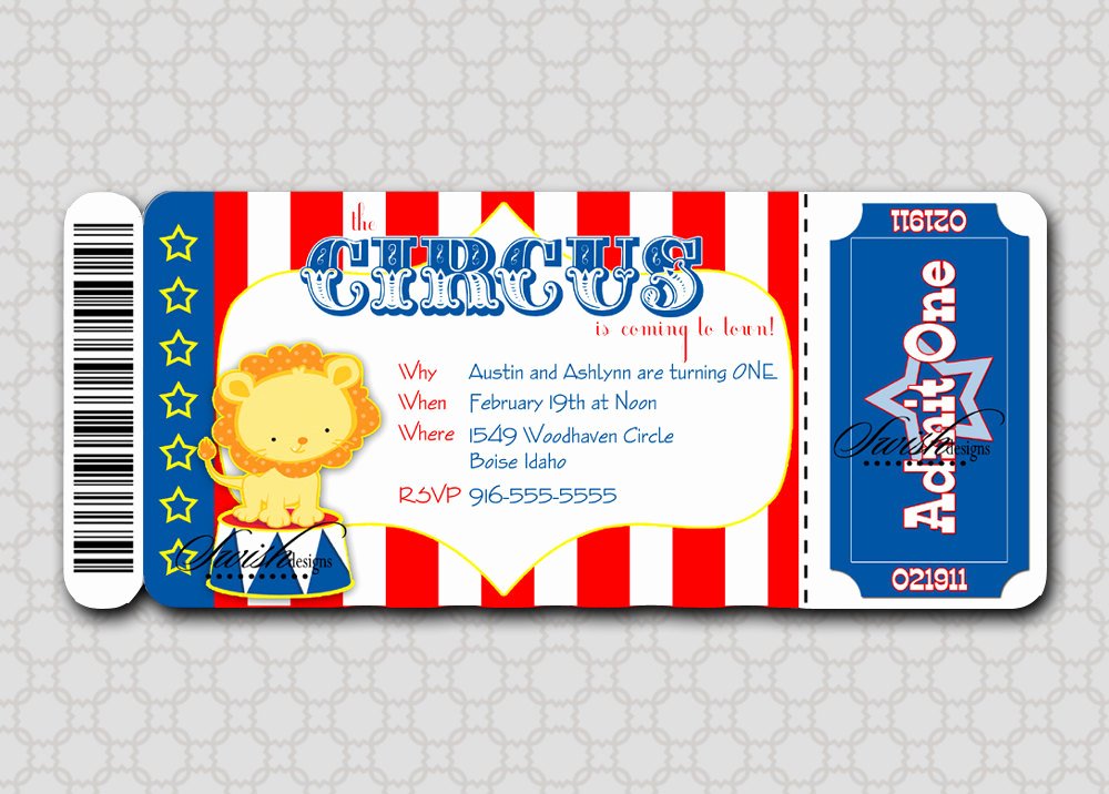 Circus Ticket Invitation Beautiful Circus Birthday Invitation Boarding Pass Invitation Ticket