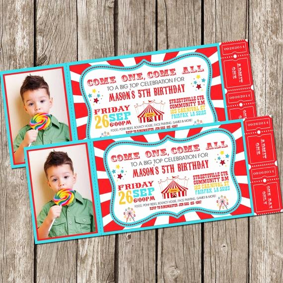 Circus Ticket Invitation Fresh Vintage Circus Carnival Invitation Ticket Invitation