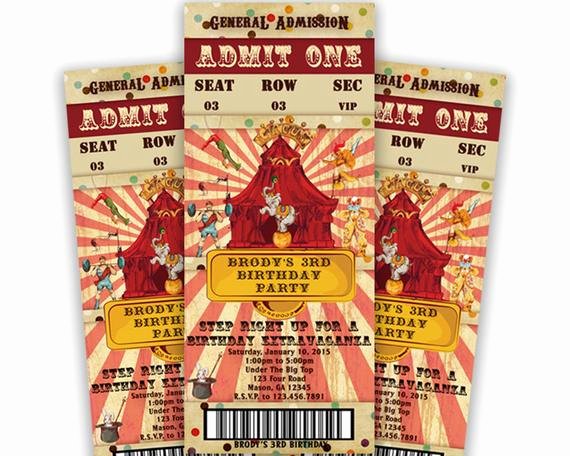 Circus Ticket Invitation Fresh Vintage Circus Ticket Invitation Circus Invitation Circus