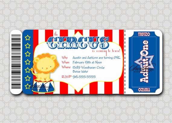 Circus Ticket Invitation Inspirational Circus Birthday Invitation Boarding Pass Invitation Ticket