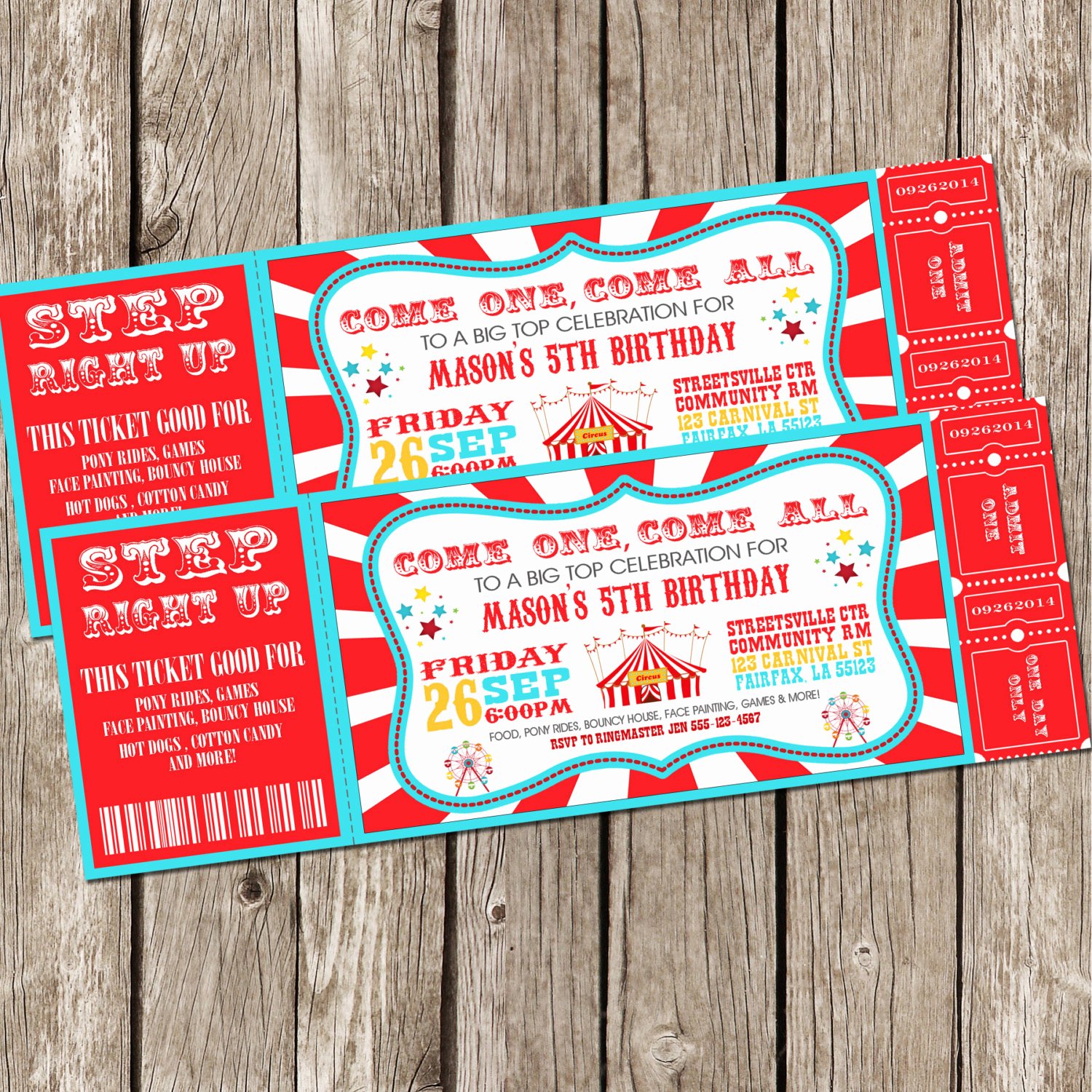 Circus Ticket Invitation Lovely Vintage Circus Carnival Invitation Ticket Invitation