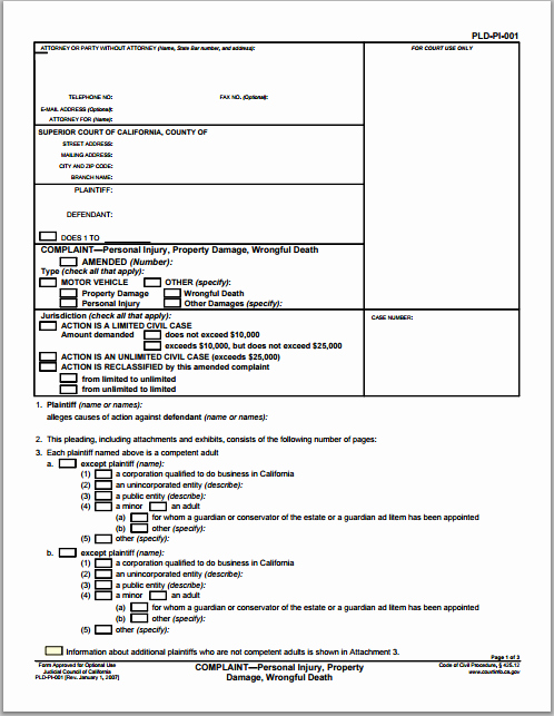 Civil Complaint form Template Beautiful Generic Blank Plaint form Template