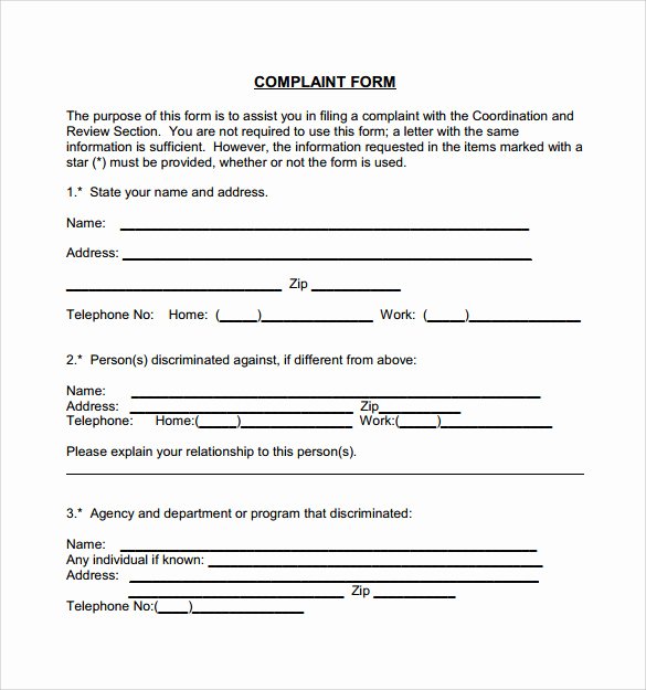 Civil Complaint form Template Inspirational 7 Sample Civil Plaint forms to Download