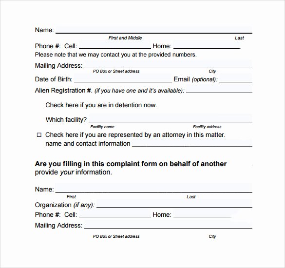 Civil Complaint form Template Lovely 8 Civil Plaint forms – Samples Examples &amp; formats