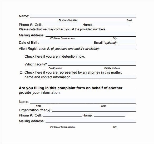 Civil Complaint form Template Lovely 8 Civil Plaint forms – Samples Examples &amp; formats