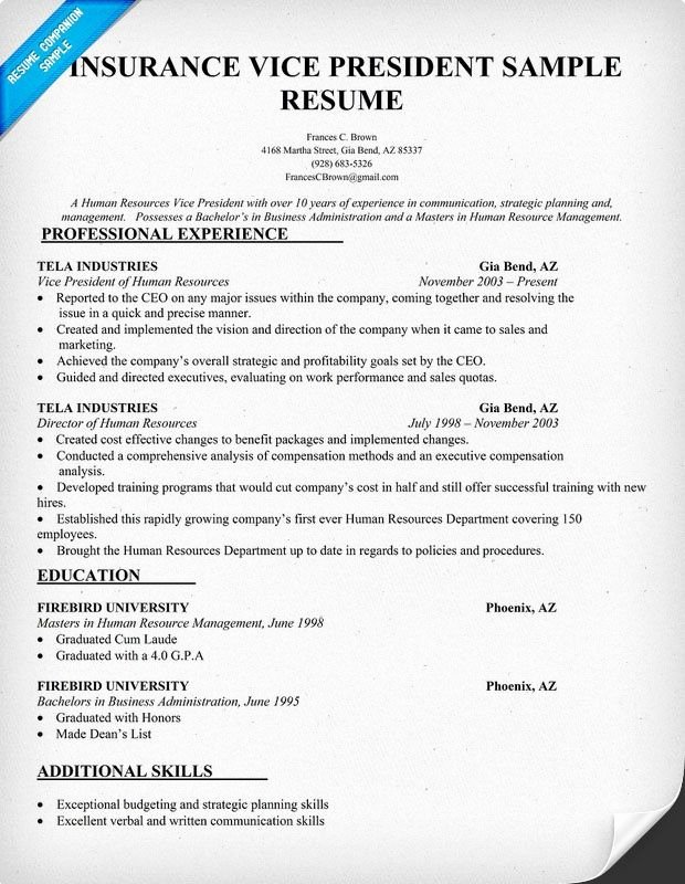 Claims Adjuster Resume Sample New Insurance Vice President Resume Sample Resume Panion