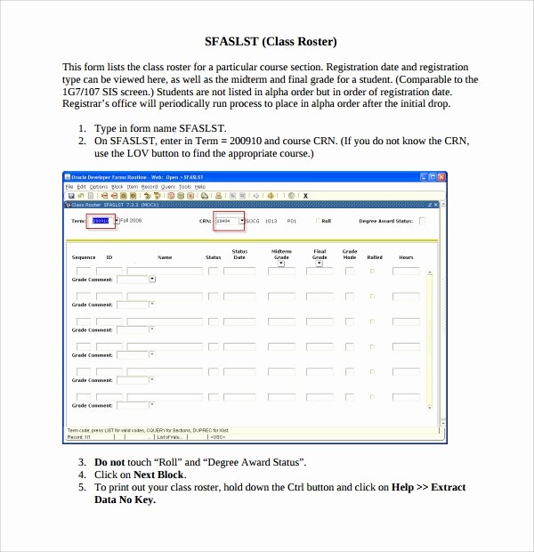 Class Roster Templates Beautiful 8 Class Roster Templates