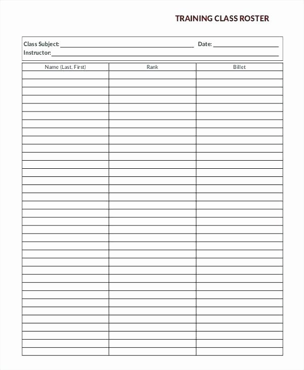 Class Roster Templates Inspirational Classroom Roster Template