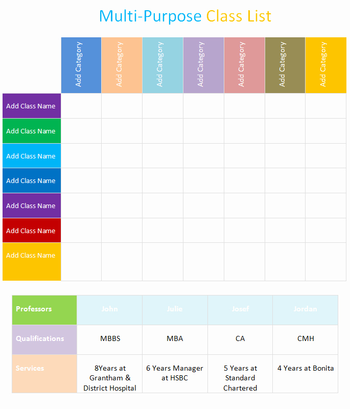 Class Roster Templates Luxury Multi Purpose Class List Template Dotxes