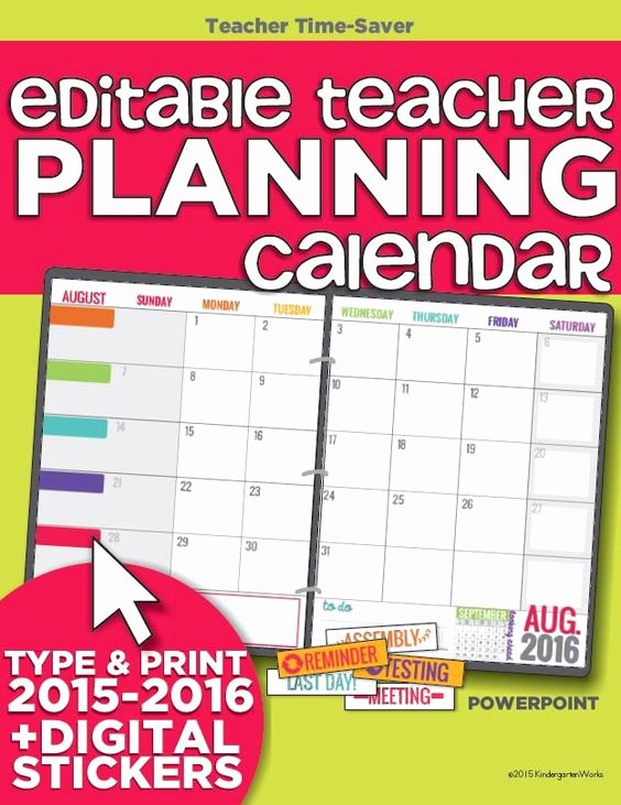 Classroom Calendar Template Awesome Teacher organization 5 Must Have Printables