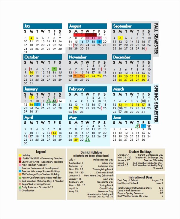Classroom Calendar Template Beautiful 10 Teacher Calendar Templates
