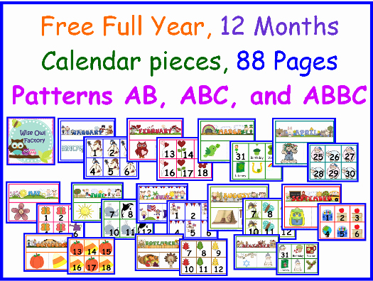 Classroom Calendar Template Inspirational Free Full Year Of Calendar Numbers and Headers