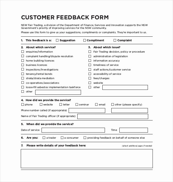 Client Contact form Fresh Sample Customer Feedback form 22 Free Documents In Pdf