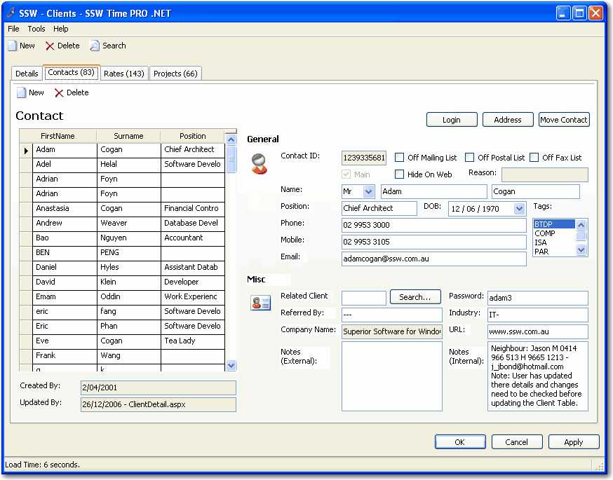 Client Contact form Lovely Time Pro Net Screenshots