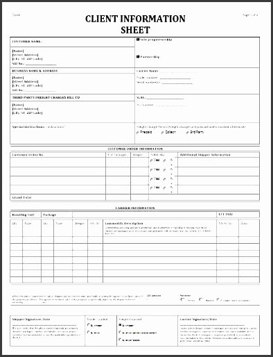 Client Data Sheet Template Fresh 5 Customer Information Sheet Template Sampletemplatess