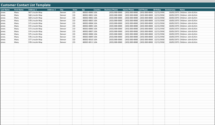 Client Database Template New Free Printable List Templates