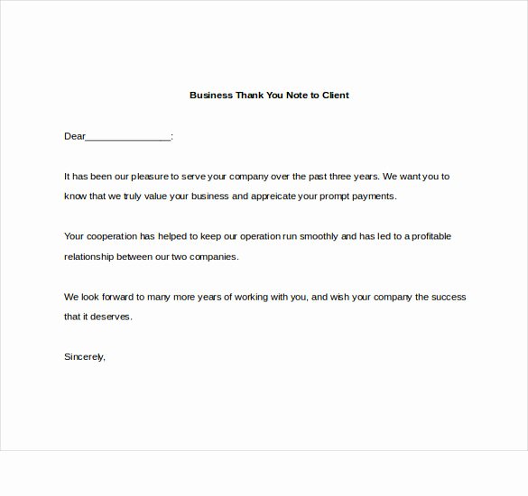 Client Notes Template Beautiful 8 Business Thank You Notes Free Sample Example format