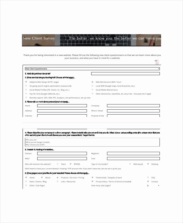 Client Notes Template Beautiful Client Survey Template 7 Free Word Pdf Documents