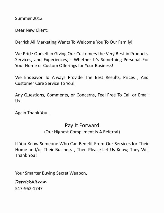 Client Notes Template Beautiful New Client Infopackage and Wel E Letter