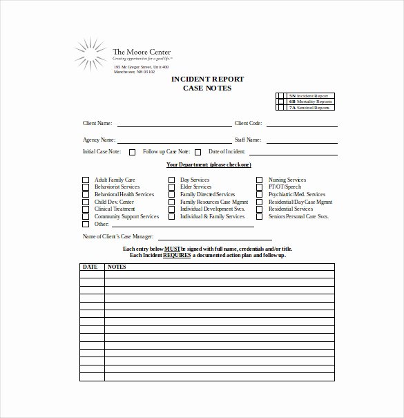 Client Notes Template Best Of Case Notes Template – 7 Free Word Pdf Documents Download