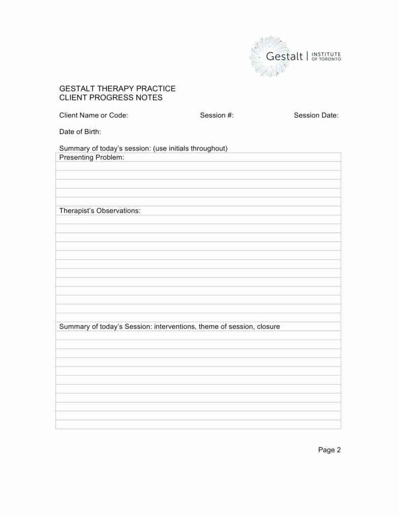 Client Notes Template New 5 therapy Note Templates Pdf