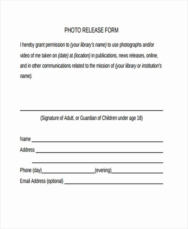 Client Print Release form Template Best Of Release form Templates