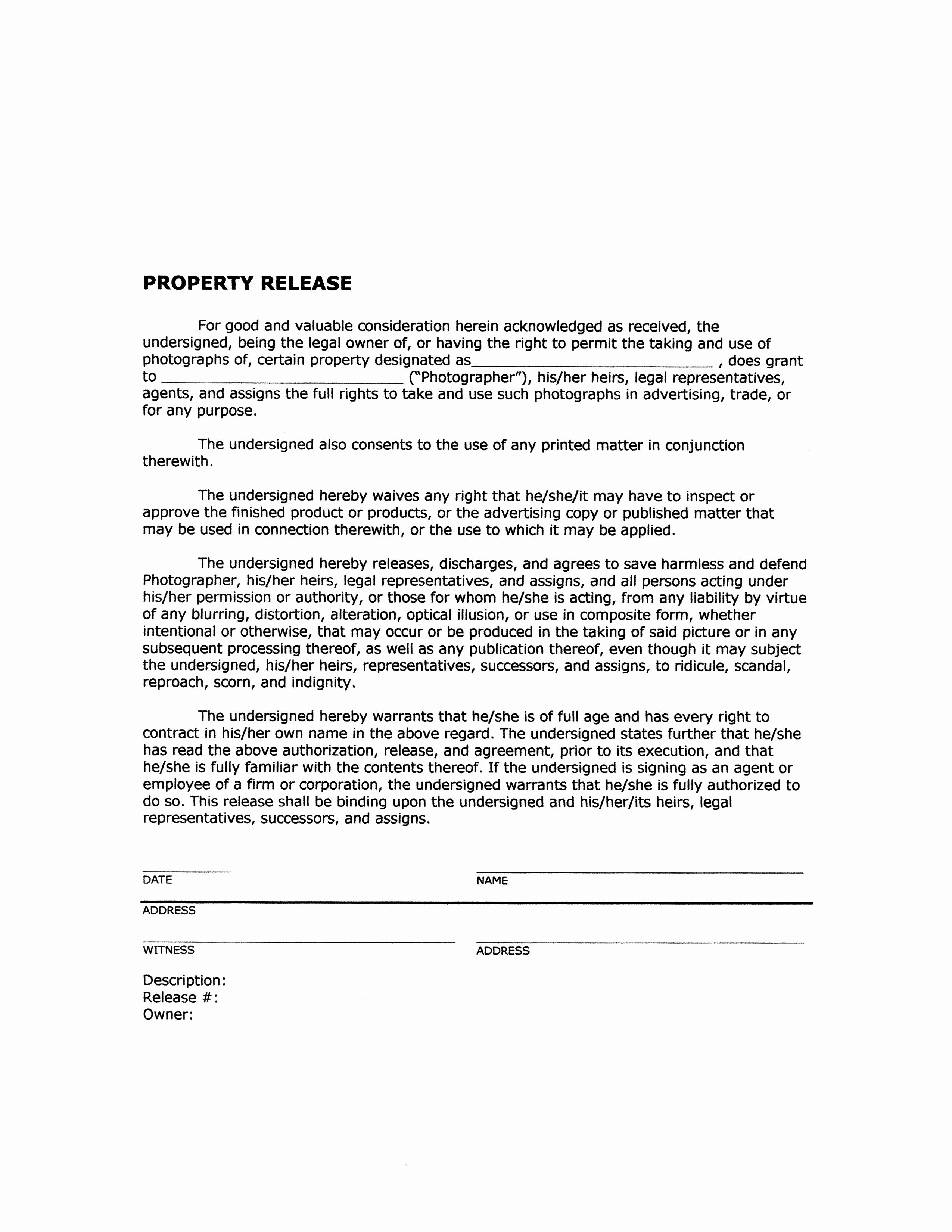 Client Print Release form Template Best Of Release forms