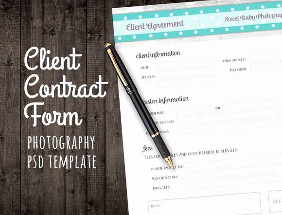 Client Print Release form Template Fresh Client Agreement Contract form Psd by Studio29 On Creative