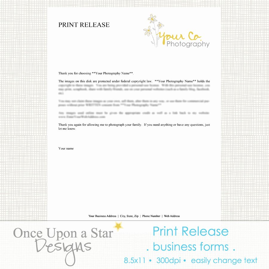 Client Print Release form Template Inspirational Graphy forms Print Release form by Ceuponastardesigns