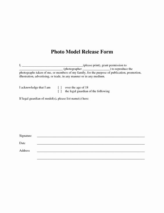 Client Print Release form Template New Free Photographer Release form