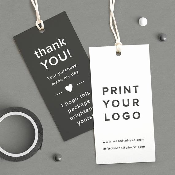 Clothing Hang Tag Template Luxury Custom Logo Labels Printed Logo Tag Thank You Coupon