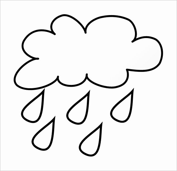 Cloud Template Printable Elegant Rain Outline Reverse Search