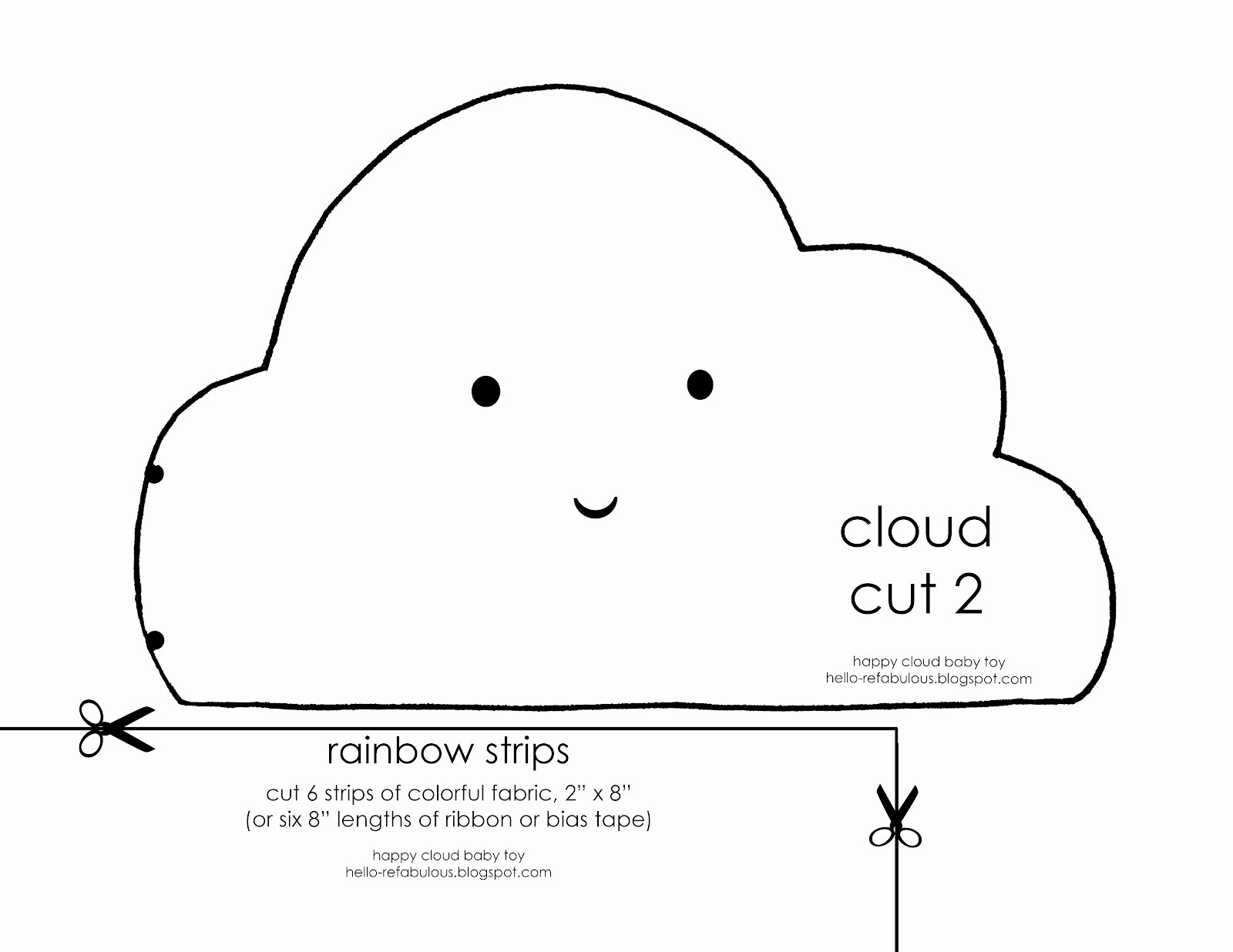 Cloud Template Printable New Hello Refabulous Happy Cloud Baby toy Tutorial