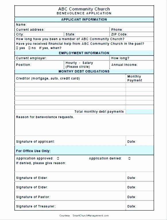 Club Application Template Fresh Church Member Information form Template