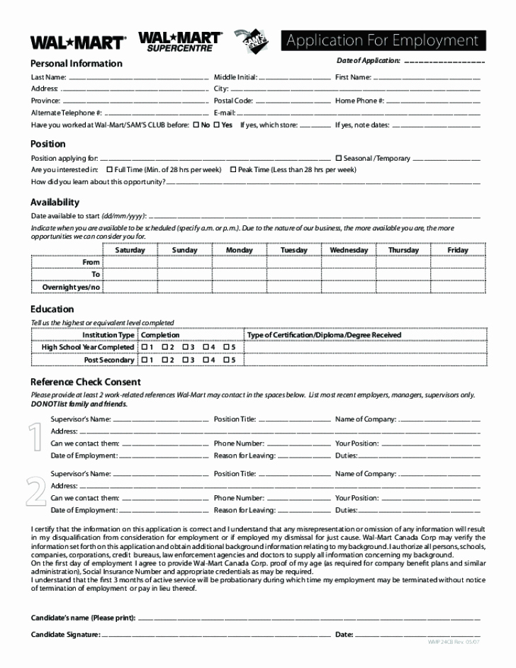 Club Application Template Inspirational Free Printable Sam S Club Job Application form