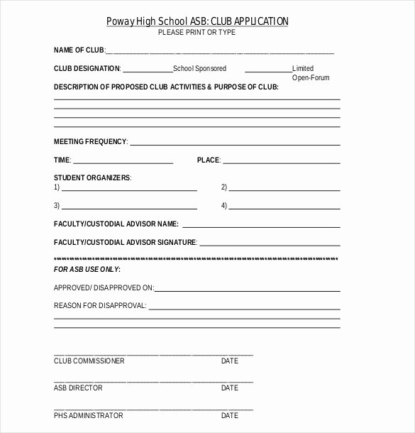 Club Application Template Lovely 15 Sample Club Application Templates Pdf Doc