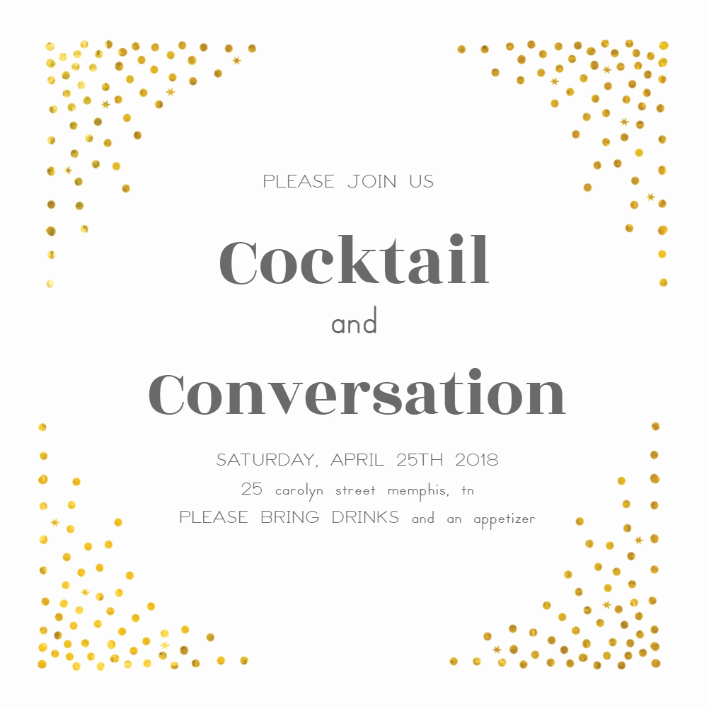 Cocktail Party Invite Templates Beautiful Free Invitation Template Cocktail Dots