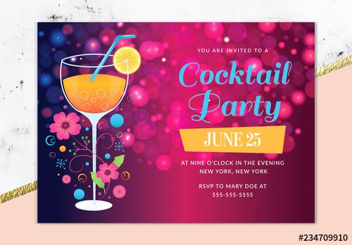 Cocktail Party Invite Templates Fresh Cocktail Party Invitation Layout Buy This Stock Template