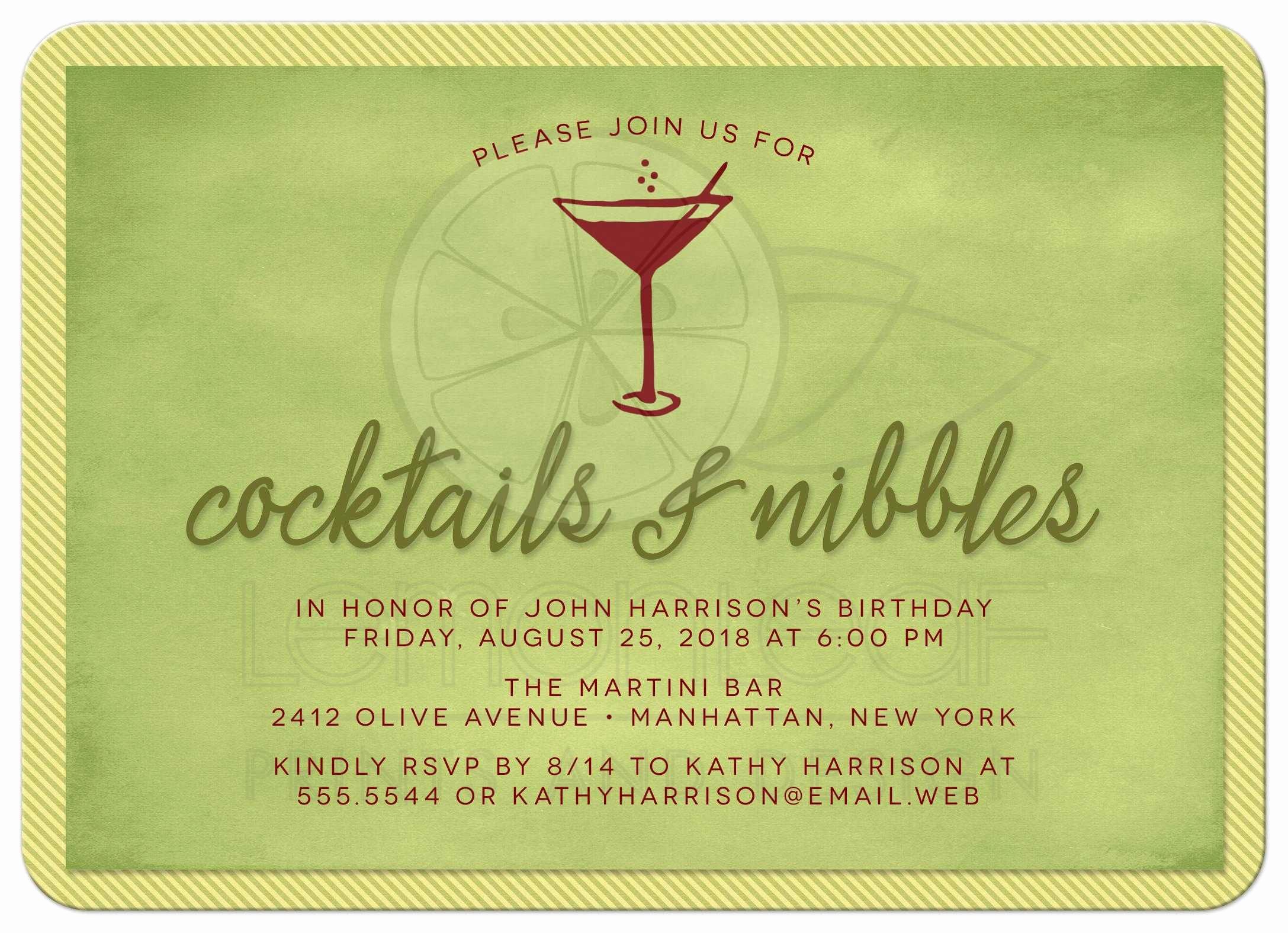 Cocktail Party Invite Templates Fresh Cocktail Party Invitations Cocktails &amp; Nibbles