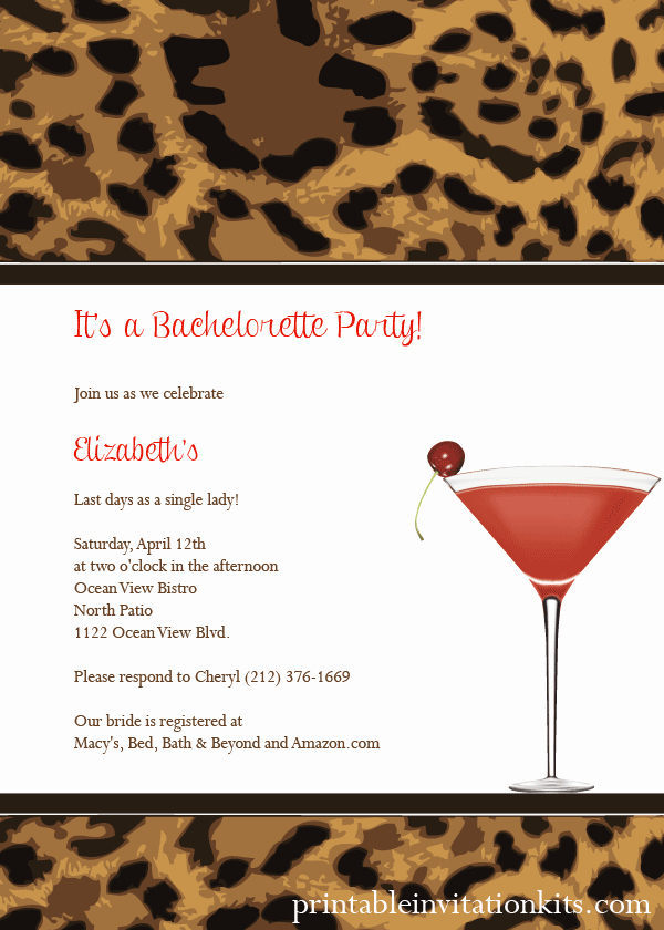 Cocktail Party Invite Templates Inspirational Leopard Print Cocktail Party Invitation ← Wedding