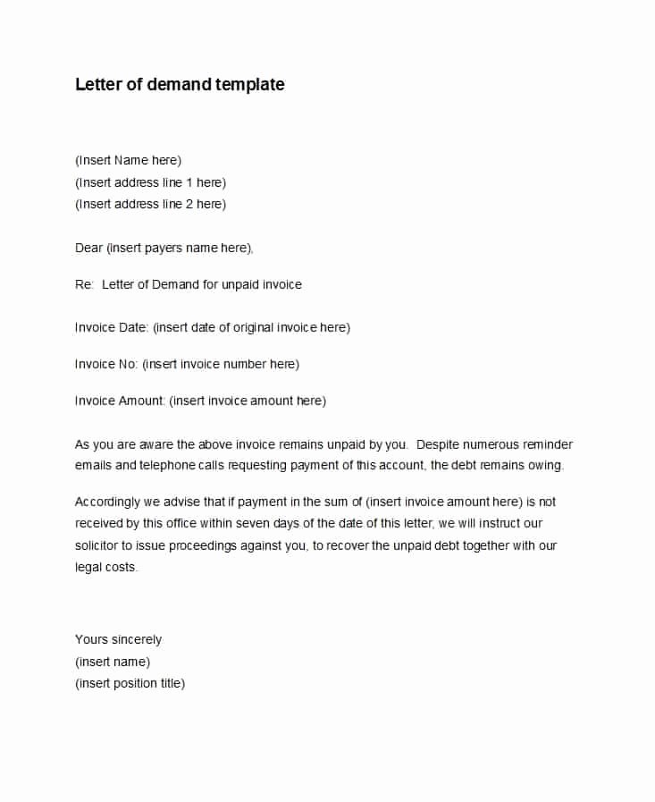 Collection Demand Letter Template Best Of 40 Best Demand Letter Templates Free Samples Template Lab