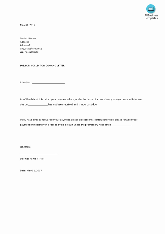 Collection Demand Letter Template Lovely Free Demand Letter Sample