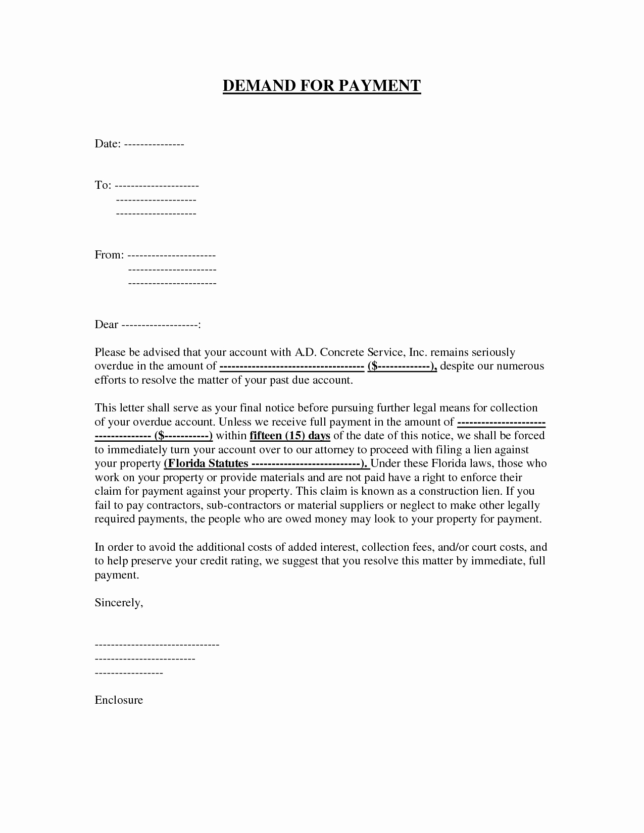 Collection Demand Letter Template Unique Best S Of Demand for Payment Collection Letters