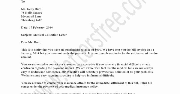 Collection Letter for Medical Office Elegant Medical Collection Letter Example Should Be Used as A