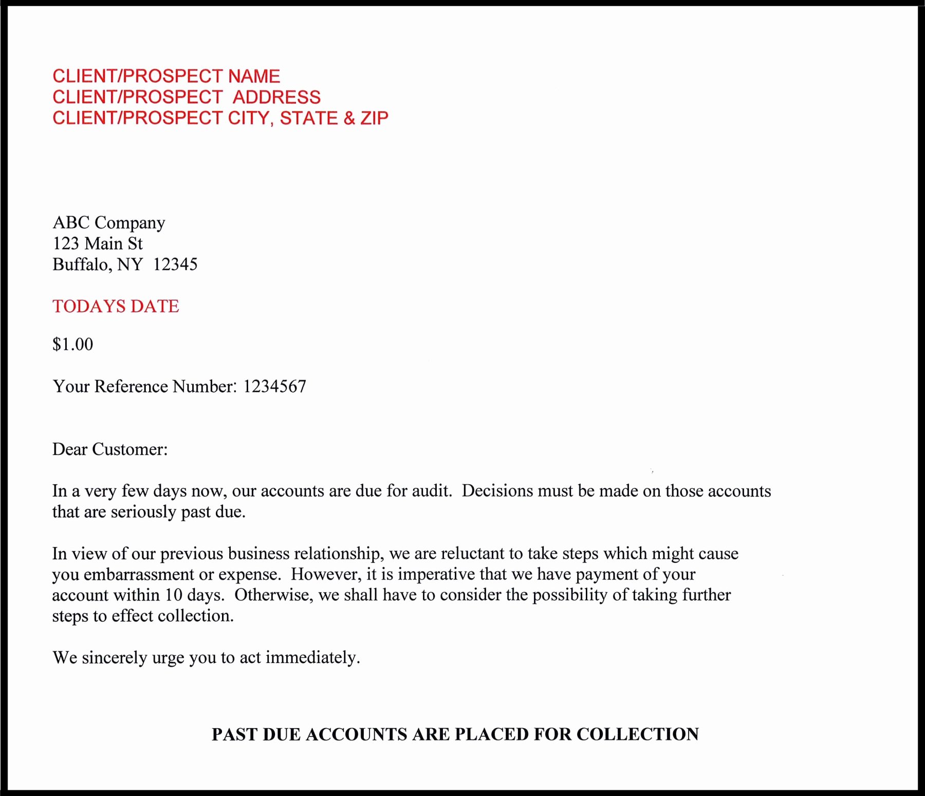 Collection Letter Template Final Notice Best Of Small Balance Collection Service